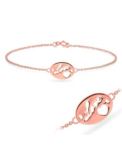 Rose Gold Plated Valentine Silver Bracelet BRS-136-RO-GP